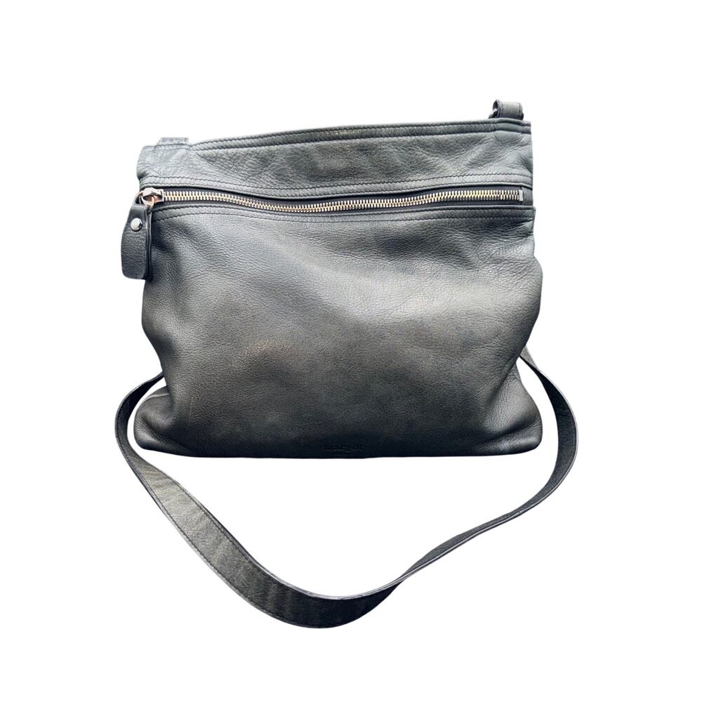 Margot Dark Green Leather Crossbody Bag Organizer Pocket Shoulder Purse